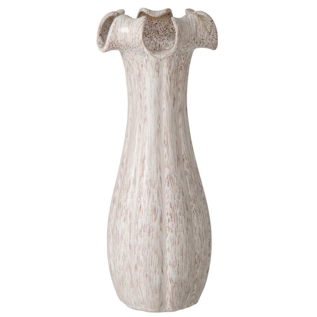 Vase aus glasierter Keramik beige, groß J-Line