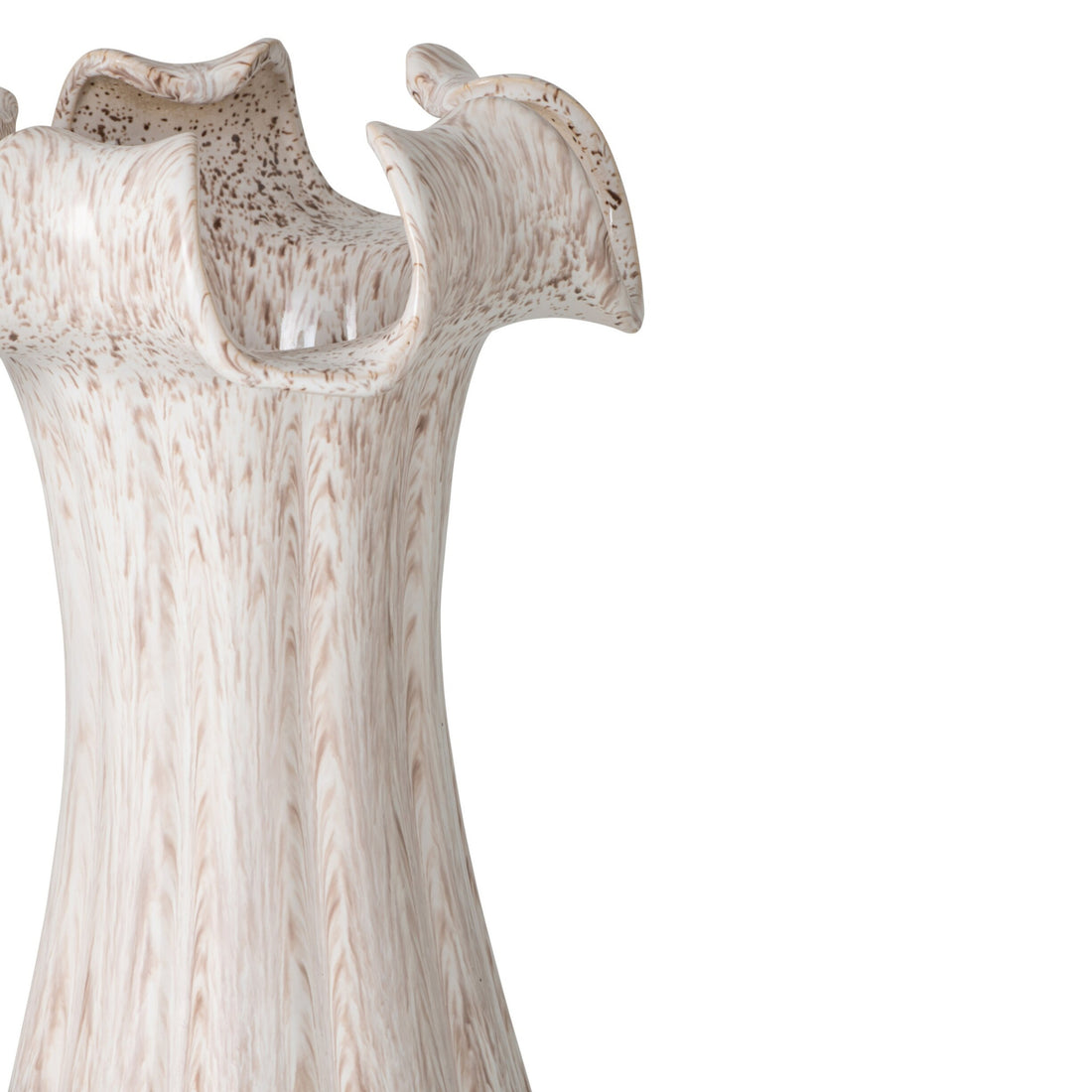 Vase aus glasierter Keramik beige, groß J-Line