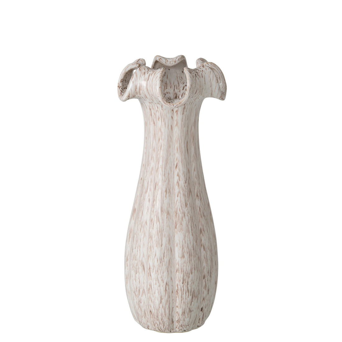 Vase aus glasierter Keramik Beige Small J-Line
