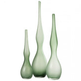 Vazen Adria Gebogen Fluit Glas Muntgroen set van 3 - Vaas - J-Line - livinglovely.nl