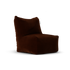 Velvet Junior Lounge Seat Copper van Laui Lounge, compacte koperrode velvet loungestoel schuin van links voren