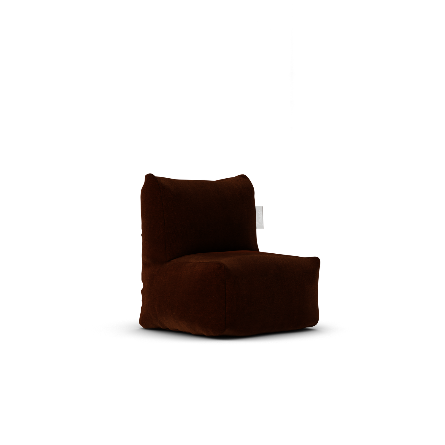 Velvet Kid Lounge Copper van Laui Lounge, koperrode velvet kinderstoel schuin van links voren