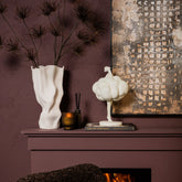 Violettee White Ceramic Wavy Vase Dot Pattern L 	26x20x46cm PTMD - Vaas - PTMD - livinglovely.nl