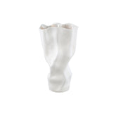 Violettee White Ceramic Wavy Vase Dot Pattern L 	26x20x46cm PTMD - Vaas - PTMD - livinglovely.nl
