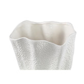 Violettee White Ceramic Wavy Vase Dot Pattern L 	26x20x46cm PTMD - Vaas - PTMD - livinglovely.nl