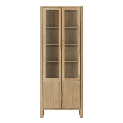 Detail glazen deur en handgreep vitrinekast Forte