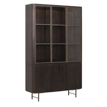 Vitrinekast Maroon van DTP Home in mahoniehout bruin met glazen deuren