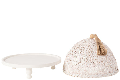 Vliegenkap Sparhout Wit - Keukenaccessoire - J-Line - livinglovely.nl