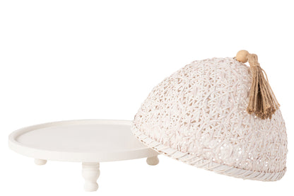 Vliegenkap Sparhout Wit - Keukenaccessoire - J-Line - livinglovely.nl