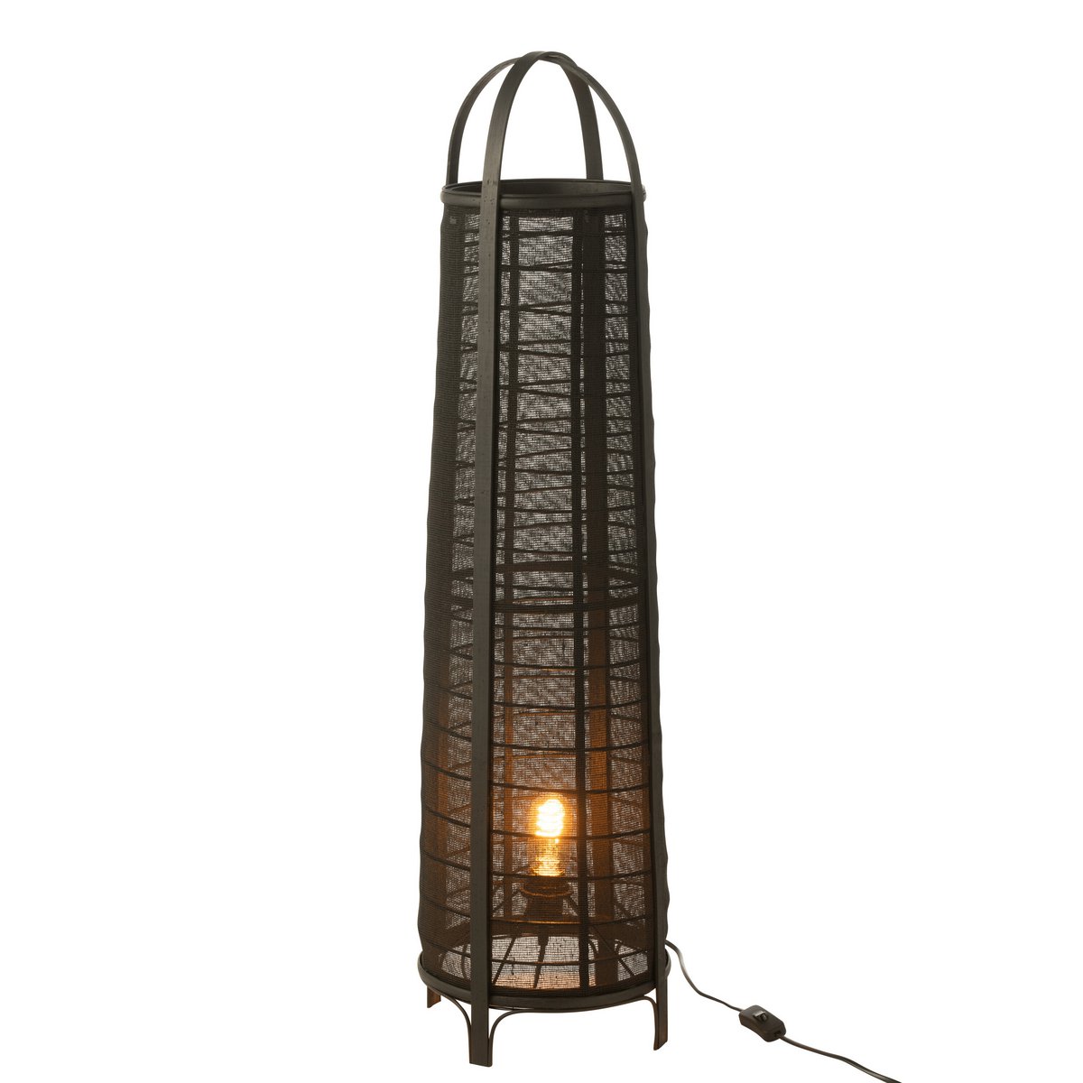 Vloeramp Don Katoen Bamboe Zwart J-Line - Vloerlamp - J-Line - livinglovely.nl