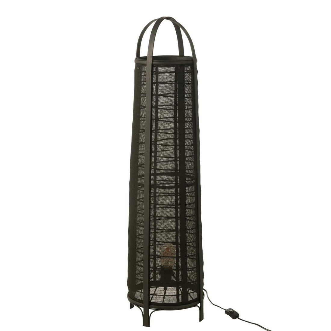 Vloeramp Don Katoen Bamboe Zwart J-Line - Vloerlamp - J-Line - livinglovely.nl