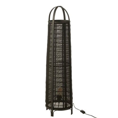 Vloeramp Don Katoen Bamboe Zwart J-Line - Vloerlamp - J-Line - livinglovely.nl