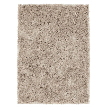 Vloerkleed Celeste van MUST Living, rechthoekig polyester kleed in taupe met fijne structuur