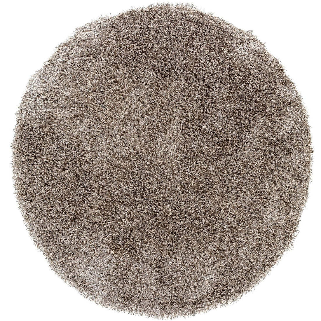Vloerkleed Crown Polyester Bruin Rond 200cm van MUST Living, volledig in beeld op een neutrale achtergrond