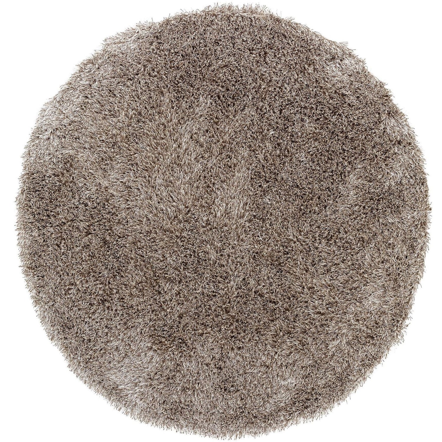 Vloerkleed Crown Polyester Bruin Rond 200cm van MUST Living, volledig in beeld op een neutrale achtergrond