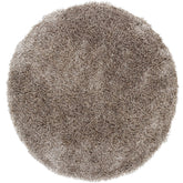 Vloerkleed Crown Polyester Bruin Rond 200cm van MUST Living, volledig in beeld op een neutrale achtergrond