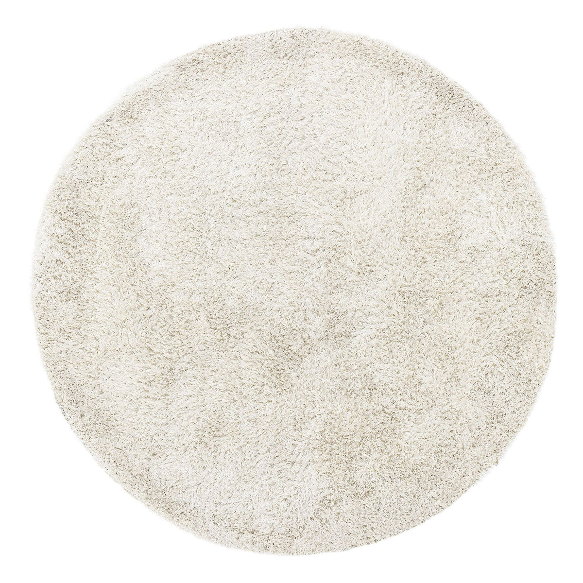 Groot rond vloerkleed Crown van MUST Living in ivoorkleurig polyester, doorsnede 250 cm