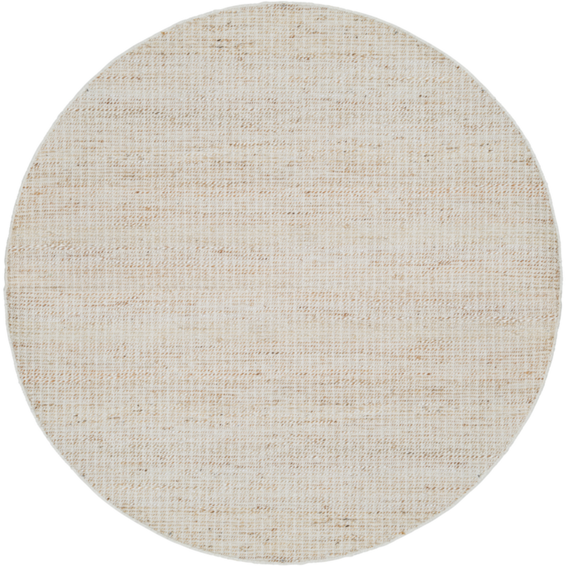 Vloerkleed Hero Jute Wol Ivoor Naturel Rond 150cm van MUST Living, volledig in beeld op een neutrale achtergrond