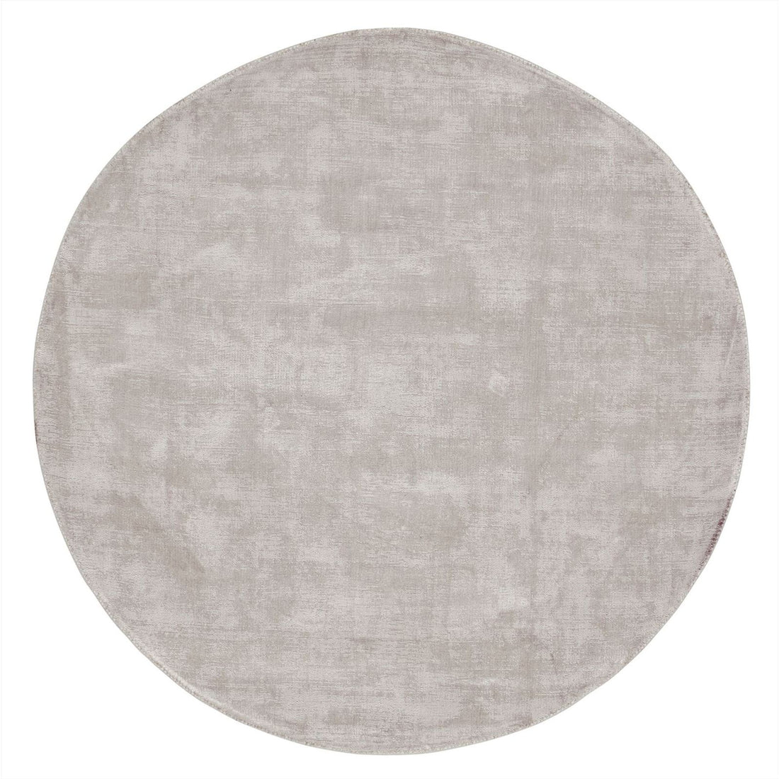 Rond vloerkleed La Belle van MUST Living in lichtgrijze viscose met een doorsnede van 150 cm