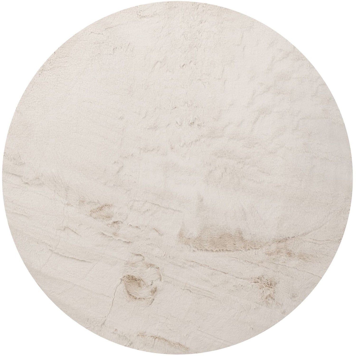 Vloerkleed Lodge Zand Rond 200cm van MUST Living in zand, 100% polyester, volledig in beeld op een neutrale achtergrond