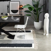 Vloerkleed Tokyo Polyester Wit/Zwart - Vloerkleed - J-Line - livinglovely.nl