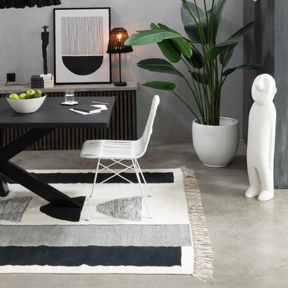 Vloerkleed Tokyo Polyester Wit/Zwart - Vloerkleed - J-Line - livinglovely.nl