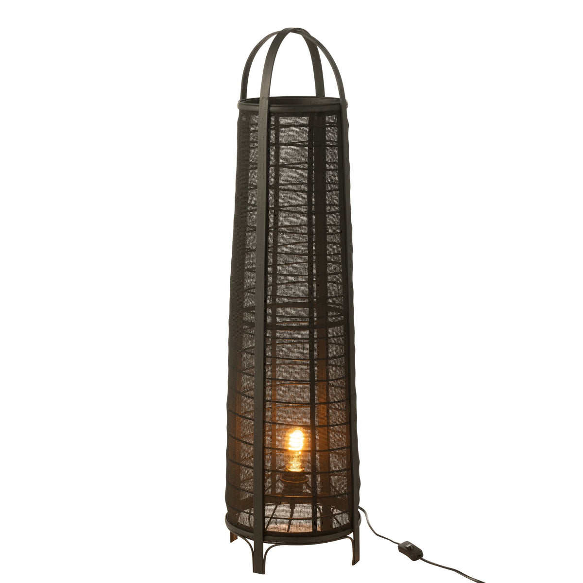 Stehlampe Don Baumwolle Bambus Schwarz H 100cm J-Line