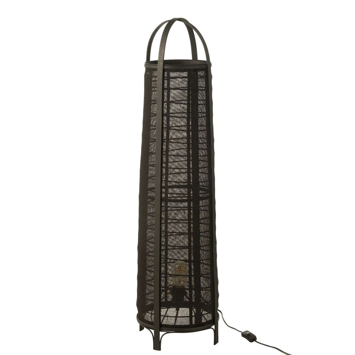 Stehlampe Don Baumwolle Bambus Schwarz H 100cm J-Line
