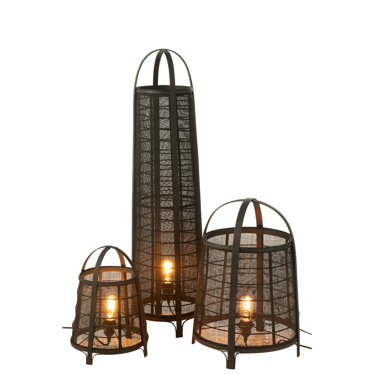 Stehlampe Don Baumwolle Bambus Schwarz H 100cm J-Line