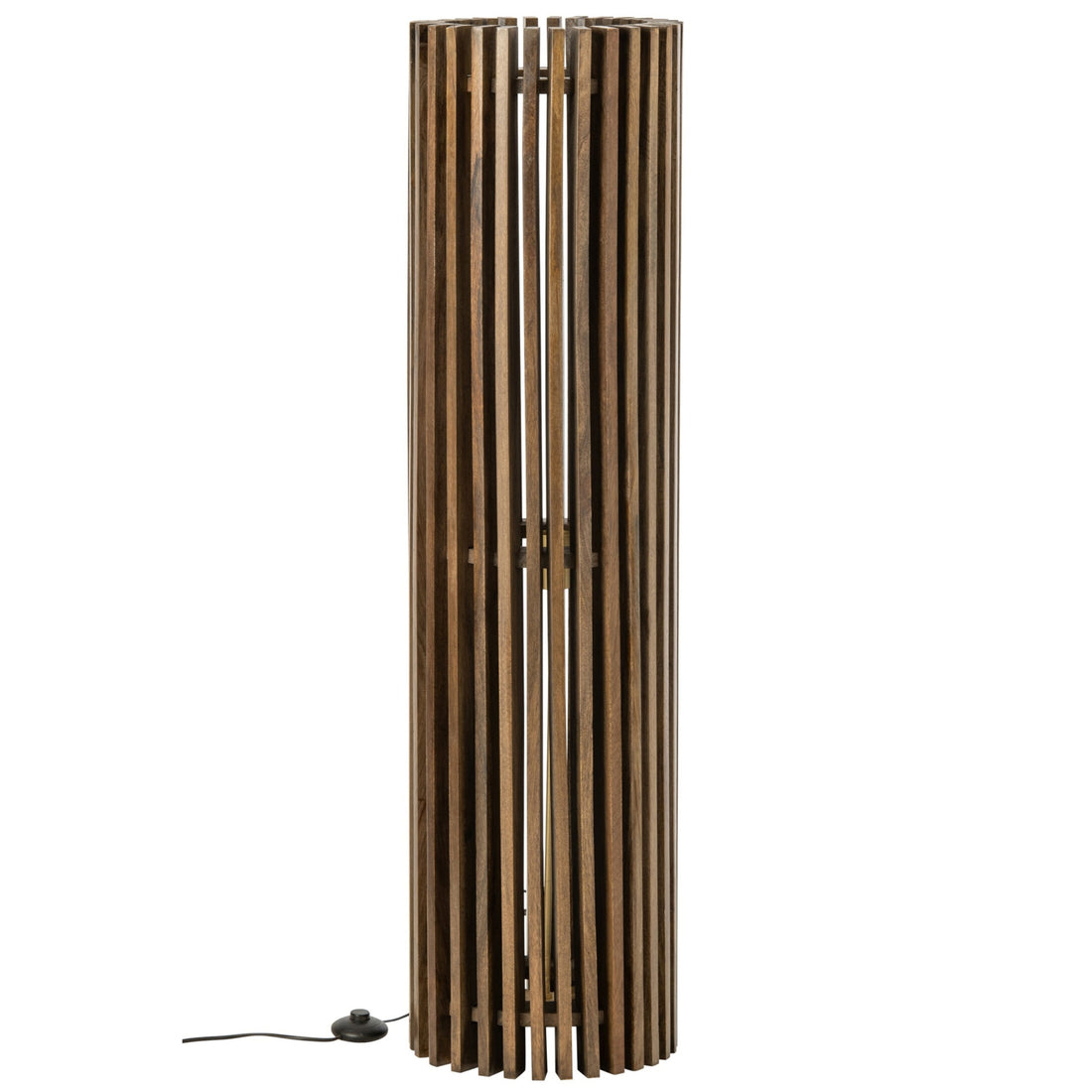 Stehlampe Gerippelt Mangoholz Dunkelbraun J-Line