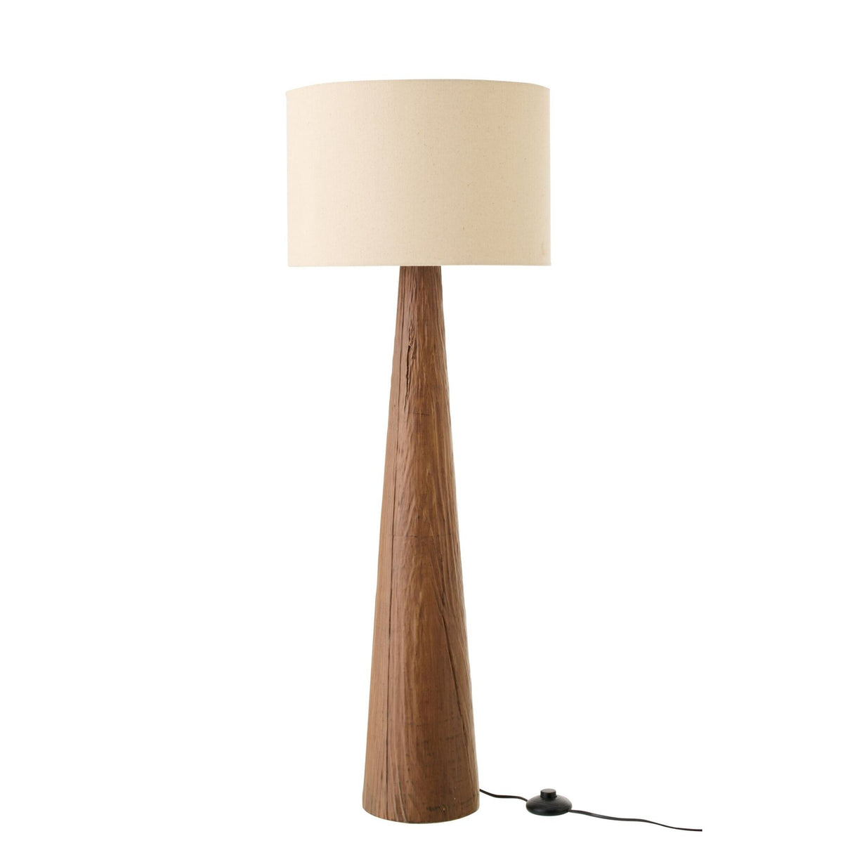 Vloerlamp Melina Keramiek Donkerbruin Large van J-Line, vloerlamp met grote donkerbruine keramische voet