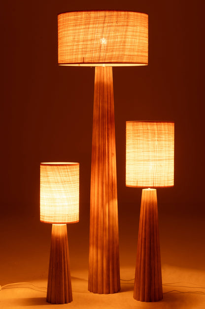 Vloerlamp Paraplu Ailanthus Hout Naturel 48x48x157cm - Vloerlamp - J-Line - livinglovely.nl