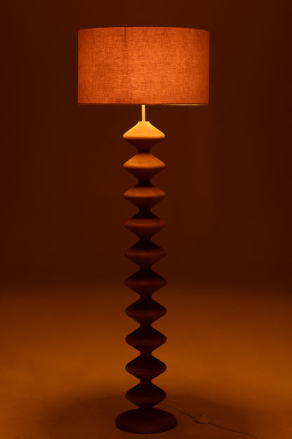 Vloerlamp Rups Populierenhout Naturel/Grijs 48x48x156cm - Vloerlamp - J-Line - livinglovely.nl