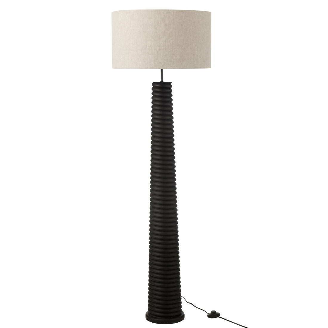 Stehlampe Gewinde Ailanthus Holz Schwarz/Grau H160cm J-Line