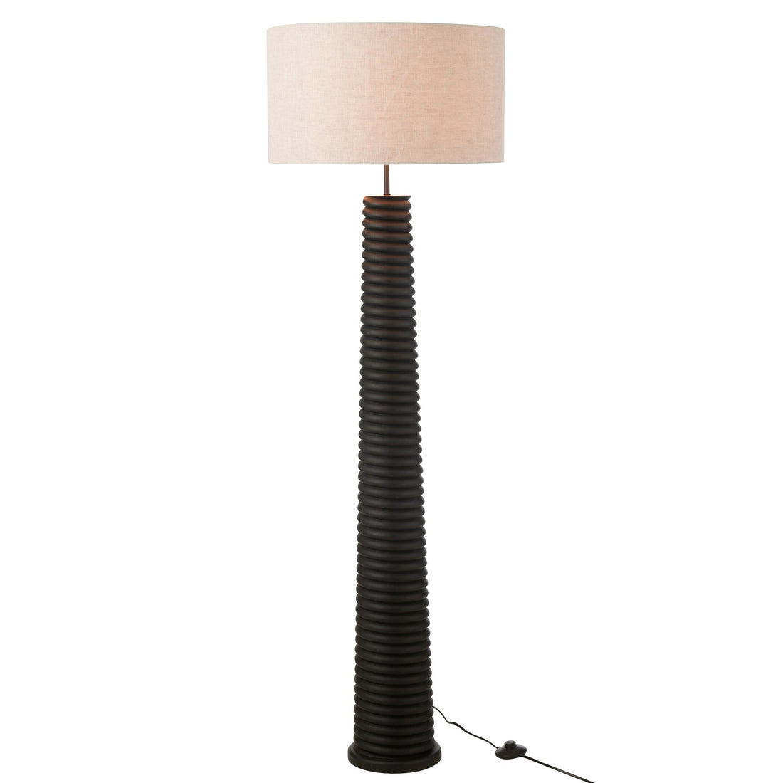 Stehlampe Gewinde Ailanthus Holz Schwarz/Grau H160cm J-Line