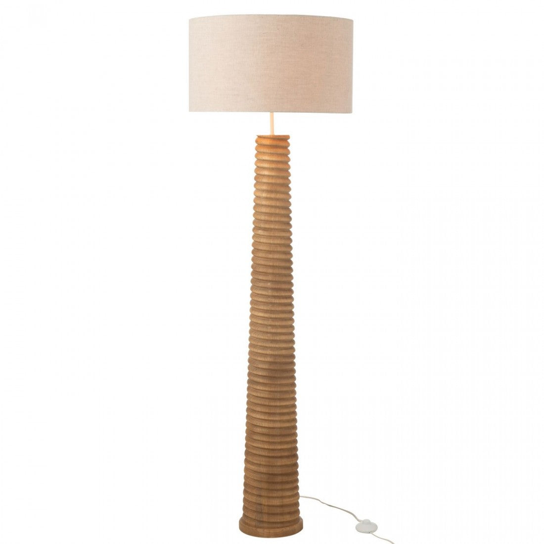 Vloerlamp Schroefdraad Hout Naturel/Grijs 48x48x160cm - Vloerlamp - J-Line - livinglovely.nl