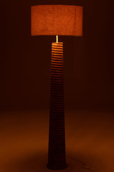 Vloerlamp Schroefdraad Hout Naturel/Grijs 48x48x160cm - Vloerlamp - J-Line - livinglovely.nl