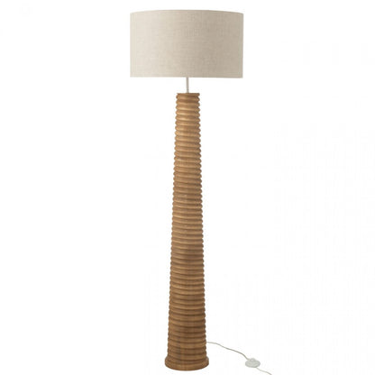 Vloerlamp Schroefdraad Hout Naturel/Grijs 48x48x160cm - Vloerlamp - J-Line - livinglovely.nl