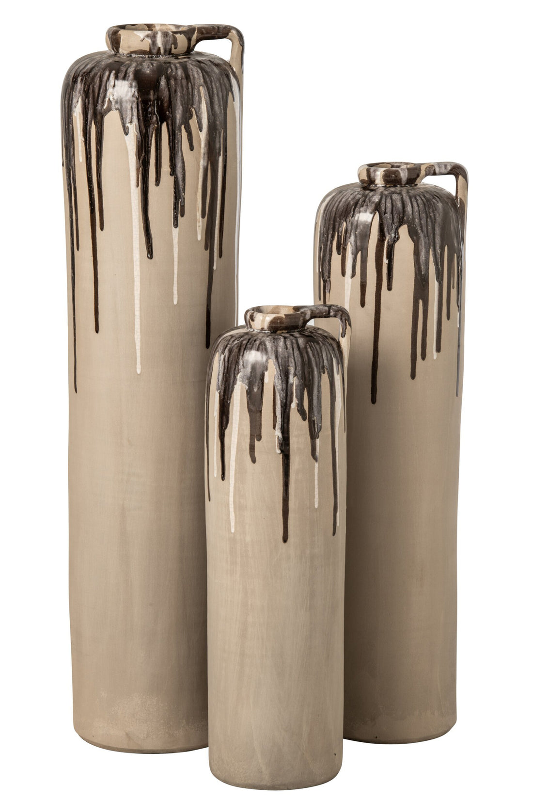 Standvase Keramik Beige/Braun Large J-Line