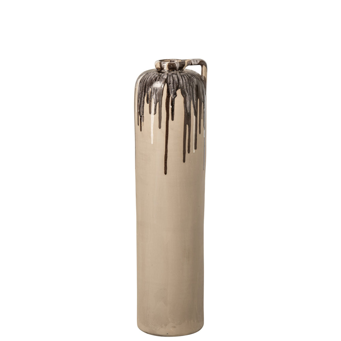 Bodenvase Keramik Beige/Braun Mittel J-Line