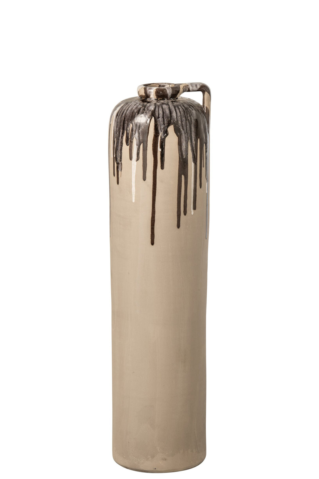 Bodenvase Keramik Beige/Braun Mittel J-Line