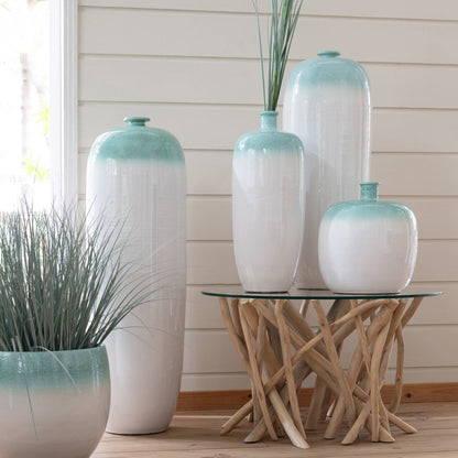 Vloervaas Keramiek Mintgroen/Wit Small J-Line