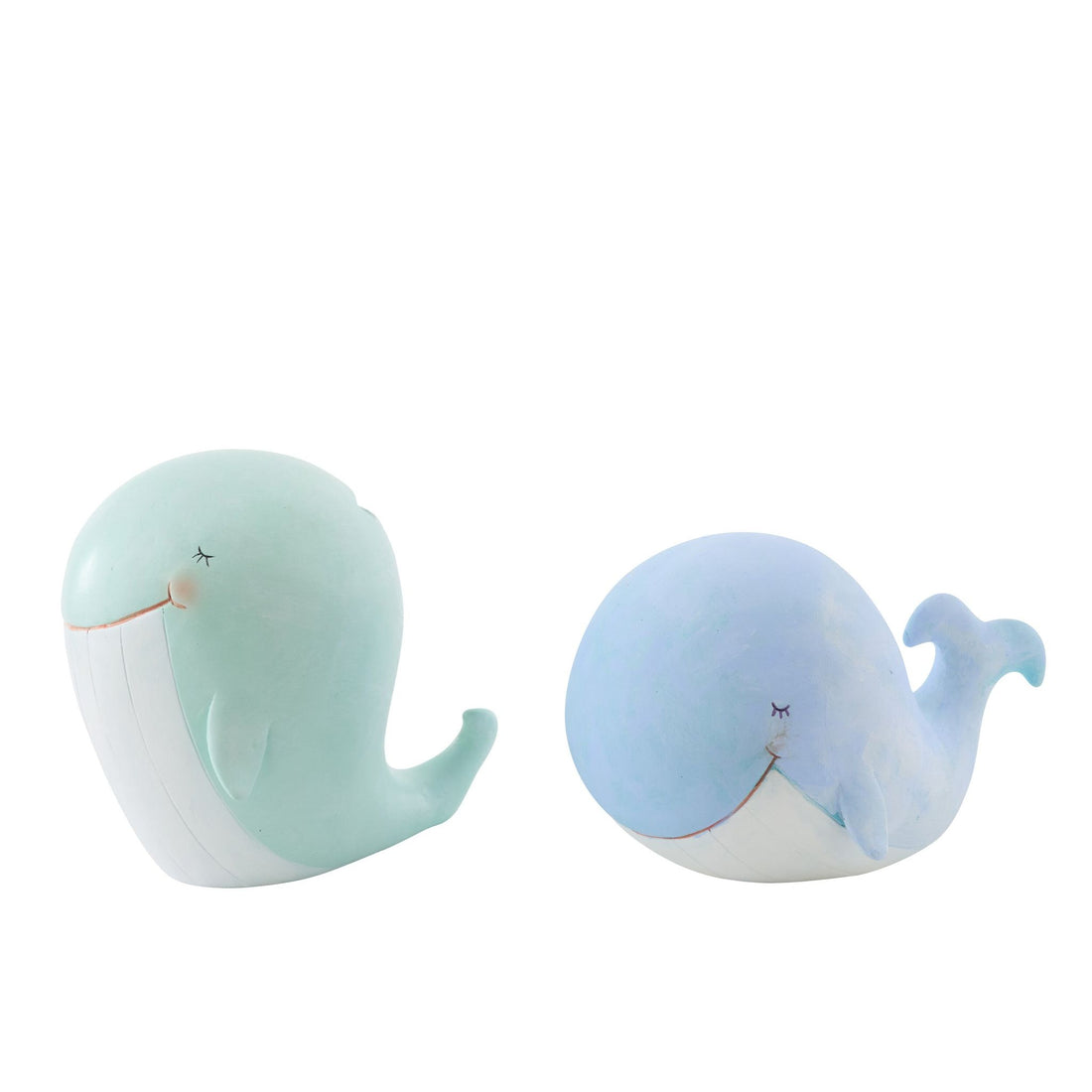 Walvis Spaarpot Large Set van 2 in Lichtblauw &amp; Lichtgroen