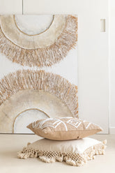 Wanddekoration Ibiza Leinwand/Farbe Creme/Weiß 2er-Set - Gemälde - J-Line - livinglovely.de