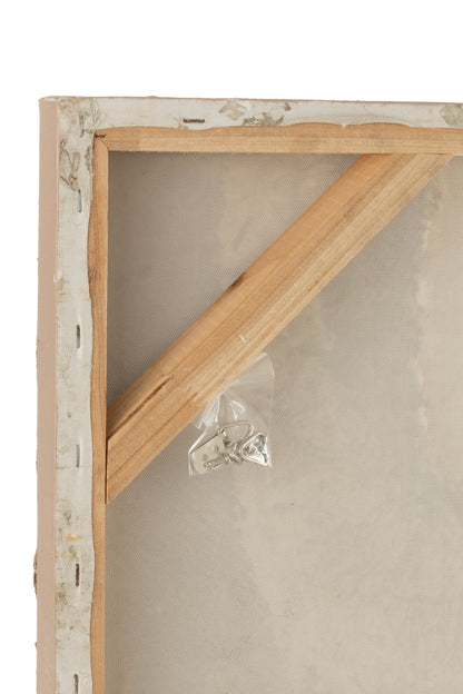 Wanddekoration Ibiza Leinwand/Farbe Creme/Weiß 2er-Set - Gemälde - J-Line - livinglovely.de