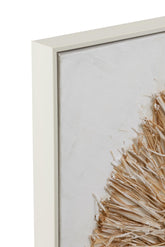 Wanddecoratie Ibiza Cirkel Canvas/Verf Creme/Wit Small - Schilderij - J-Line - livinglovely.nl
