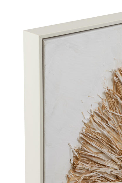 Wanddecoratie Ibiza Cirkel Canvas/Verf Creme/Wit Small - Schilderij - J-Line - livinglovely.nl