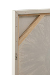 Wanddecoratie Ibiza Cirkel Canvas/Verf Creme/Wit Small - Schilderij - J-Line - livinglovely.nl