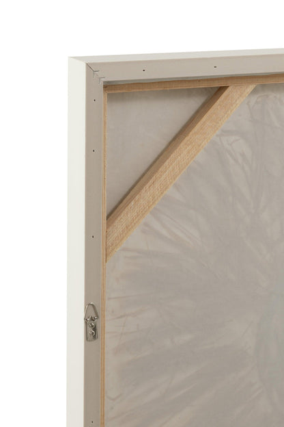 Wanddecoratie Ibiza Cirkel Canvas/Verf Creme/Wit Small - Schilderij - J-Line - livinglovely.nl
