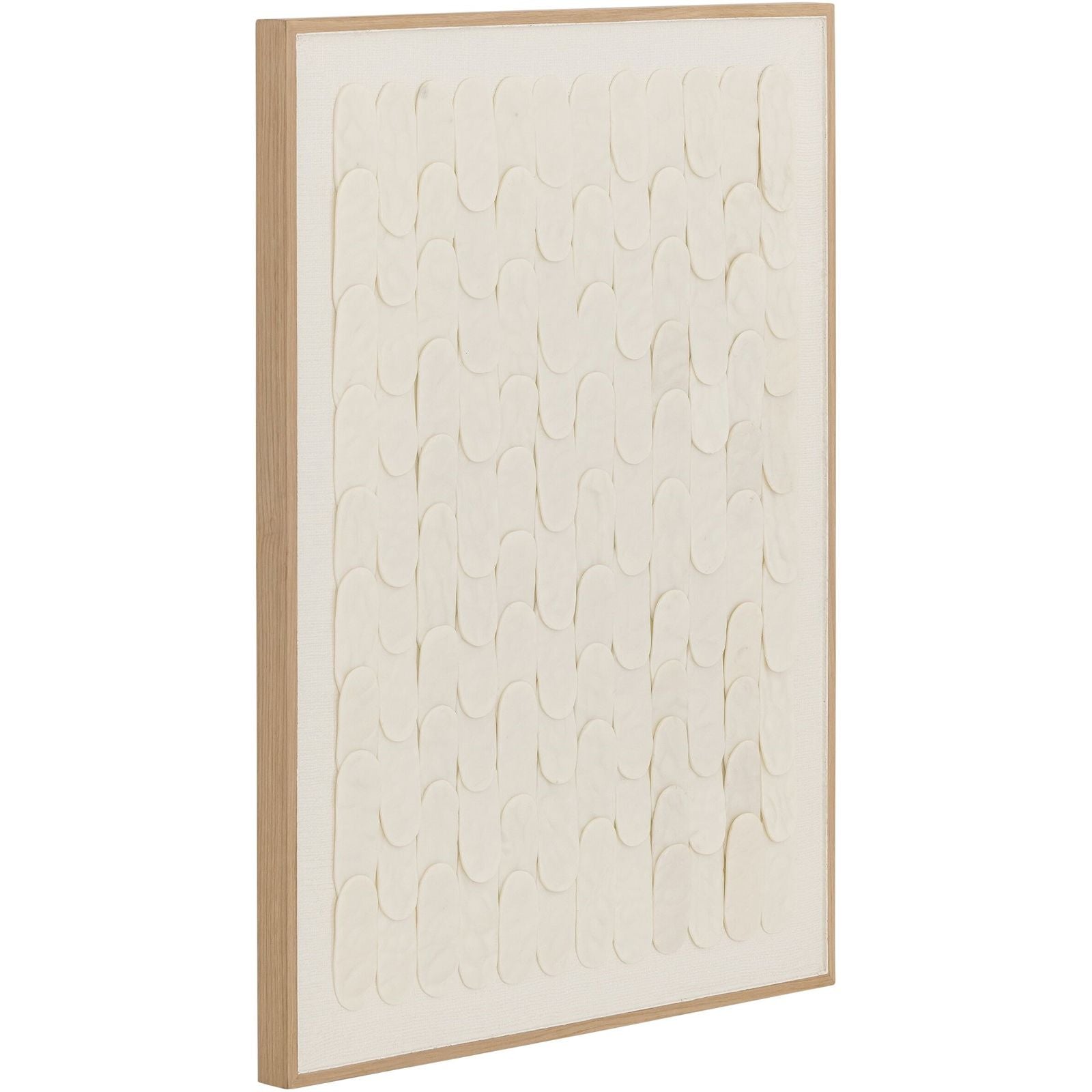 Wandpaneel Perla van MUST Living in naturel, jute en resin, volledig in beeld op een neutrale achtergrond
